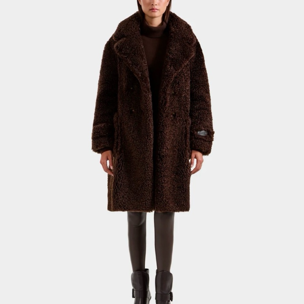 RUDSAK Dark Brown Faux Shearling Teddy Coat